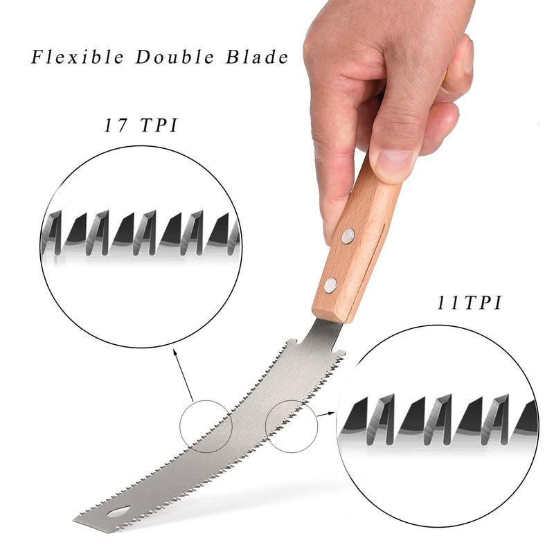 Small Woodworking Hand Saw, 6 inch Flexible Blade Double edge TPI 17/11 Pull Saw for Craft, Hobby, DIY, Non Slip Wood Handle Garden Trim Saw, Sharp and Light Woodworking Tools 6" hand saw - NewNest Australia