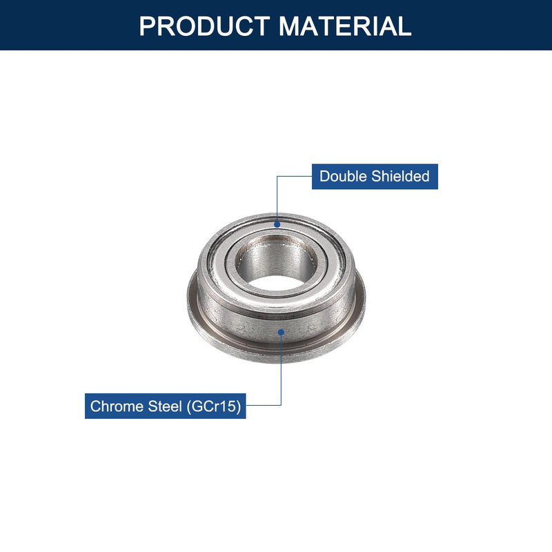 F685ZZ Flanged Ball Bearing, ID 5mm x OD 11mm x Width 5mm Miniature Bearings, Double Metal Shielded Deep Groove Bearings, Pre-Lubricated (GCr15) Chrome Steel 10pcs 10 F685ZZ 5mmx11mmx5mm