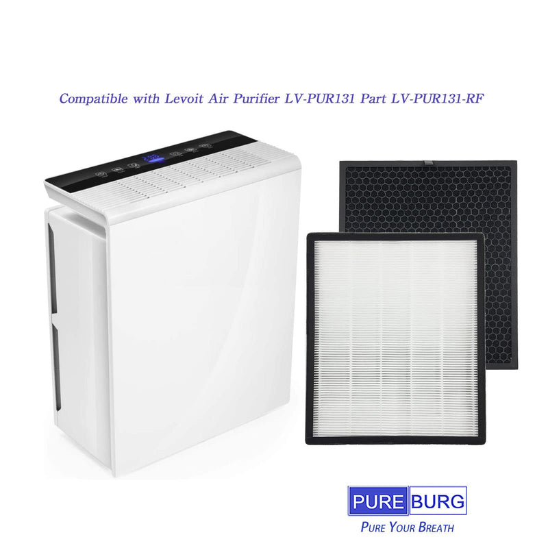 PUREBURG Replacement Filter Compatible with Levoit LV-PUR131 Air Purifier