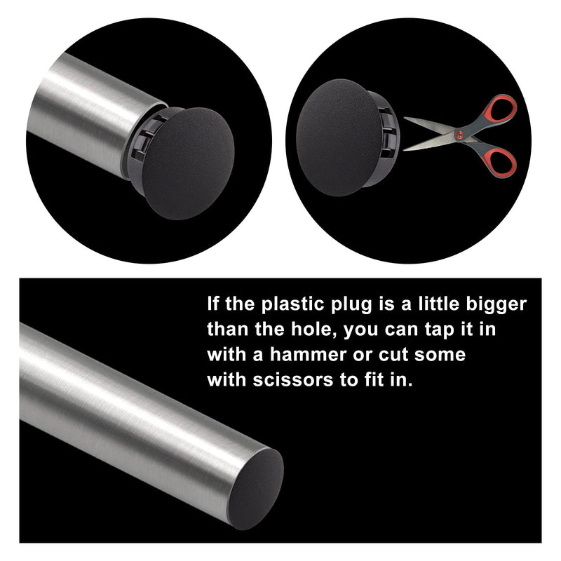 25Pcs 3/4 Inch(19mm) Black Hole Plug Plastic Hole Cover, Round End Cap Plug Flush Type Tube Insert Plug, Pipe Post Plug Panel Plug for Chair Furniture Glide Protectors 3/4" / 19mm(25Pcs)