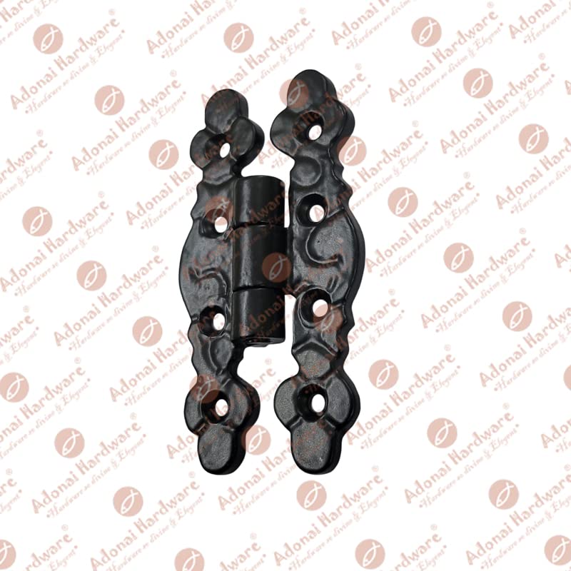 Adonai Hardware 3.5" "Adna Antique Cast Iron Butterfly H Cabinet Hinges (4 Pack, Matte Black) for Barn Doors, Cupboards, Wooden Jewelry Box, Furniture, Treasure Chest and Trunks