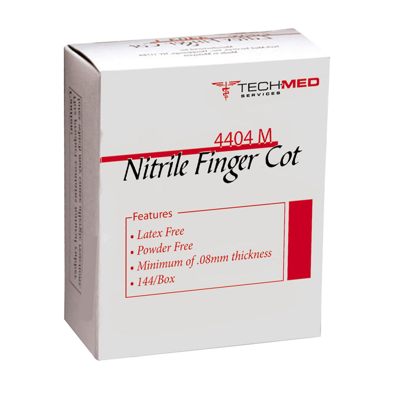 DUKAL 4404M Tech-Med Finger Cot, Medium, Nitrile (Pack of 144)
