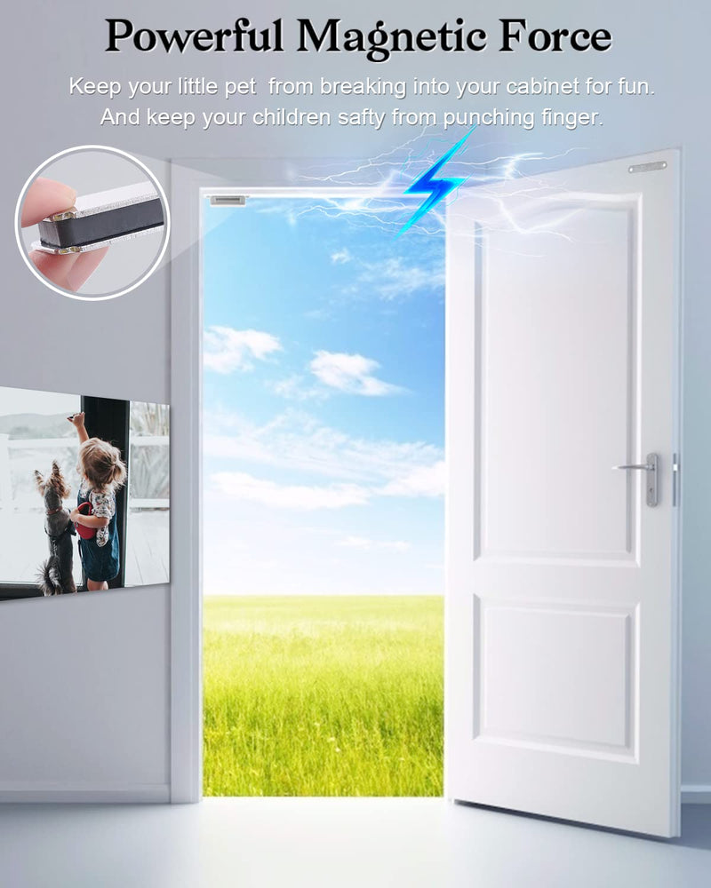 Cabinet Door Magnets Jiayi 4 Pack Magnetic Cabinet Catch 90 Lbs Door Magnetic Catches Stainless Steel Cabinet Magnetic Catch Heavy Duty RV Magnetic Cabinet Latch for Kitchen Cupboard Magnetic Closure 90lb- 4Pack