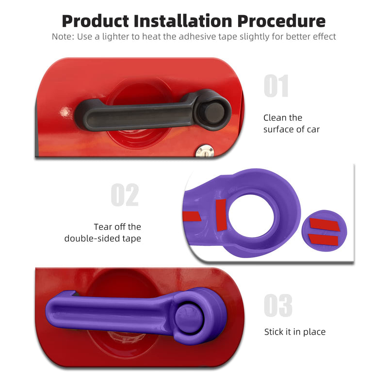CheroCar for Jeep JK Door Handle Cover Kit & Tailgate Handle Cover for 2007-2018 Jeep Wrangler JK (Purple) Purple
