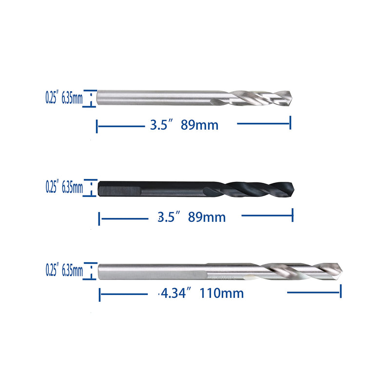 1/4 inch Pilot Drill Bit High-Speed Steel Bit HSS for Hole Saw Arbor 12pcs Use in Wood, Metal. DR-12pcs