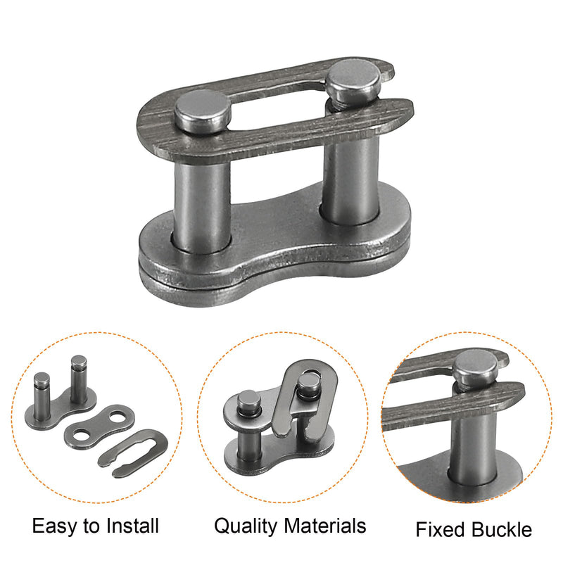 uxcell #25/04C-1 Roller Chain 3 Feet 1/4" Pitch Carbon Steel Roller Chains with 2 Free Master Connector Links for Mini Bikes, Motorcycles, 144 Links