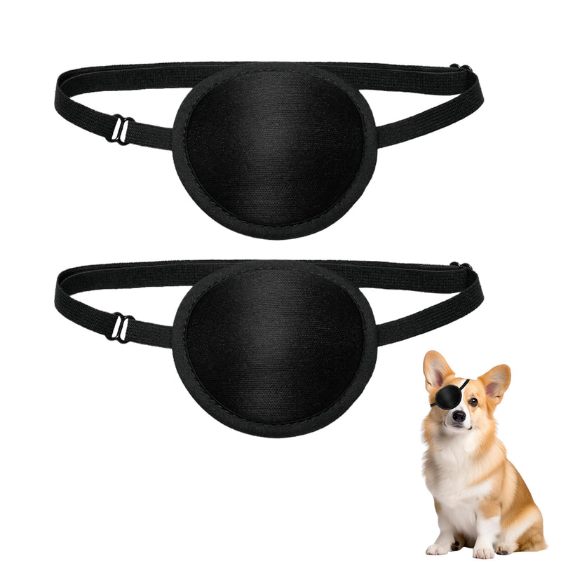 2 Pcs Eye Patch for Dogs, Adjustable Dog Eye Patch, Soft and Comfortable Eyes Patches, Used for Postoperative Eyes Injuries,Surgery Wounds and Missing Eye in Medium and Large Dogs and Cats