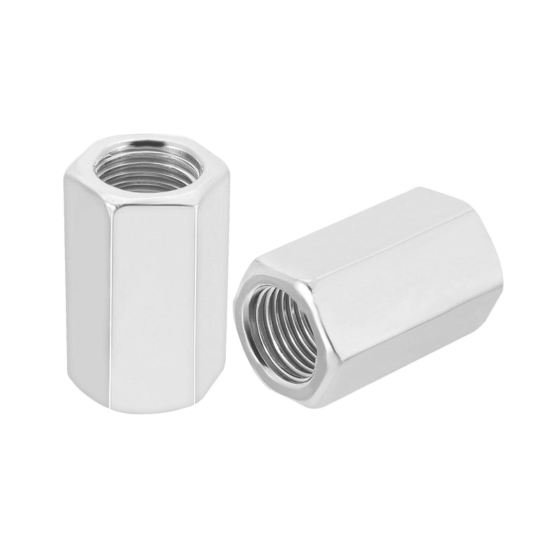 MECCANIXITY Hex Coupling Nuts M10 x 1mm Fine Thread 24mm Length Sleeve Stud Rod Adapters Pipe Connectors Pack of 15 M10x24mm