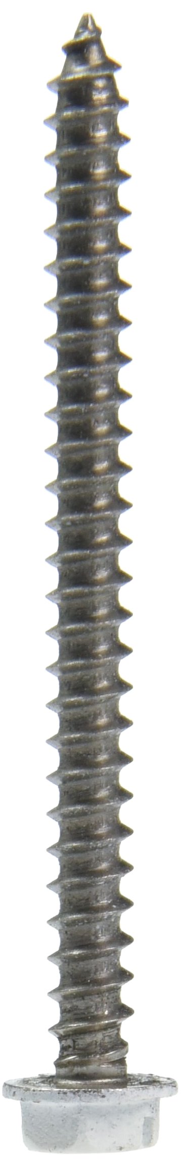 014973187057 White Hex Head Sheet Metal Screws, 8 x 2, Piece-12