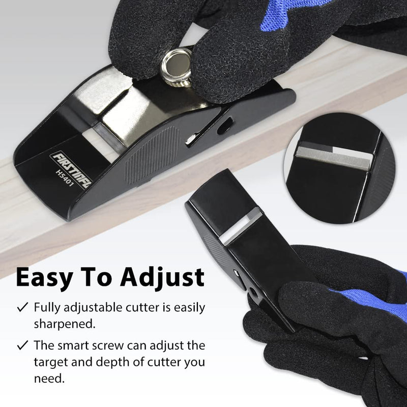 FIRSTINFO H5401 Mini Hand Plane Small Lightweight Steel Body Trimming Plane for Woodworking/Trimming/Wood Planing Mini Hand Plane (Black)