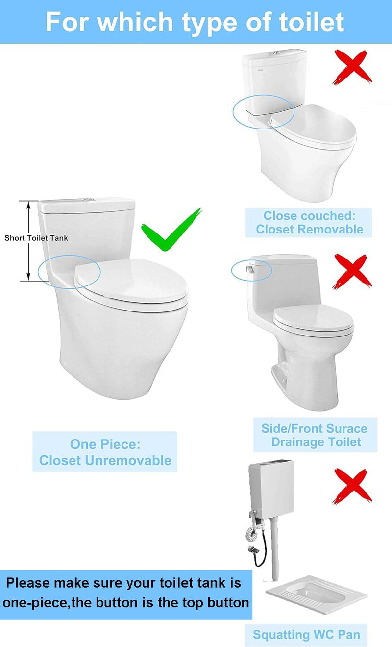2 Inch Toilet Flush Valves Toilet Repair Kit Dual Flush Valve Replacement Fit for One Piece Toilet Top Push Button Valve (8" Height) White