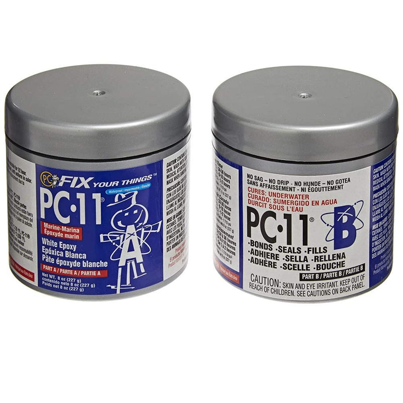 PC-Products PC-11 Epoxy Adhesive Paste, Two-Part Marine Grade, 1/2lb in Two Cans, Off White 80115 1/2 lb
