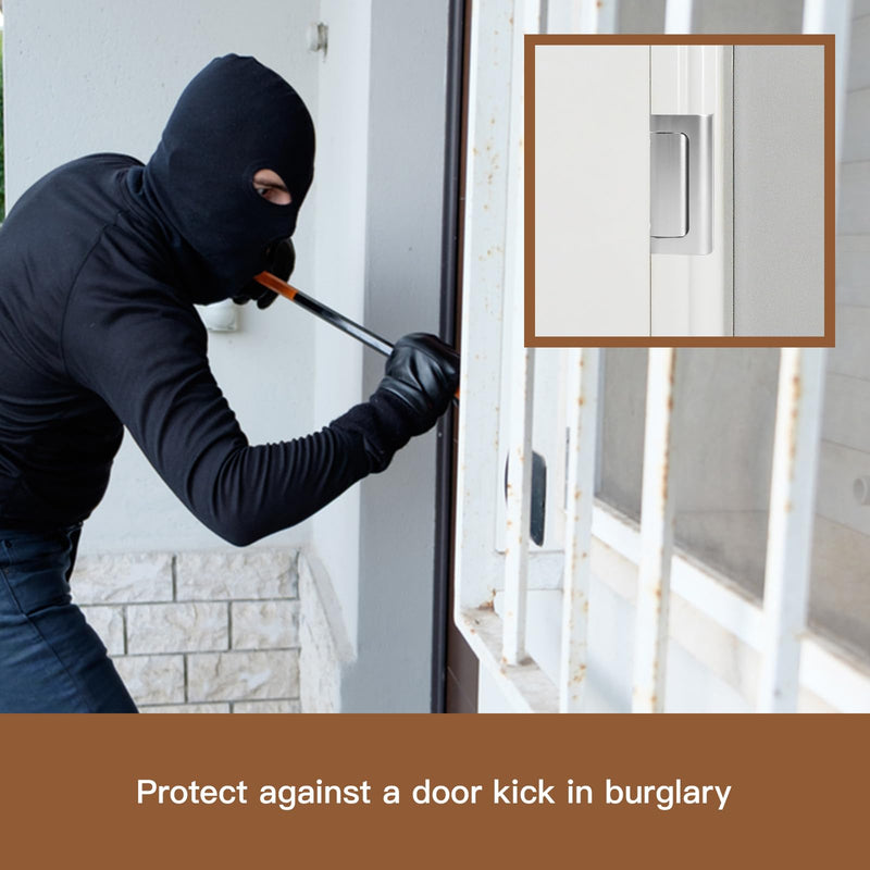 Home Security Door Lock, Childproof Door Reinforcement Lock for Inward Swinging Door, Door Locks for Kids Safety to Prevent Unauthorized Entry (White, 3 Pack) White