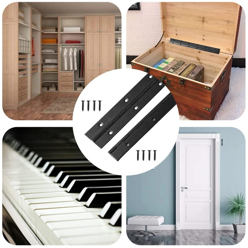 Piano Hinge 36 Inch x 1.2 Inch Heavy Duty Stainless Steel Black Continuous & Piano Hinges for Cabinets Boat Marine Door, 0.04" Leaf Thickness 1.2'' Open Width