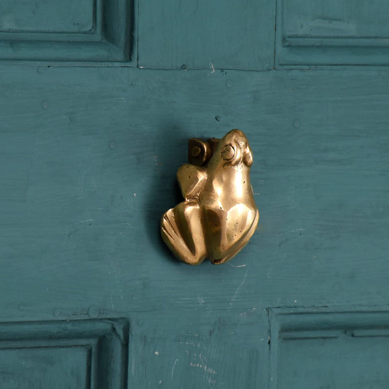 Indian Shelf Brass Frog Door Knocker - Gold Door Decorations - Victorian Style Door Ring Bell - 5.58 Cm