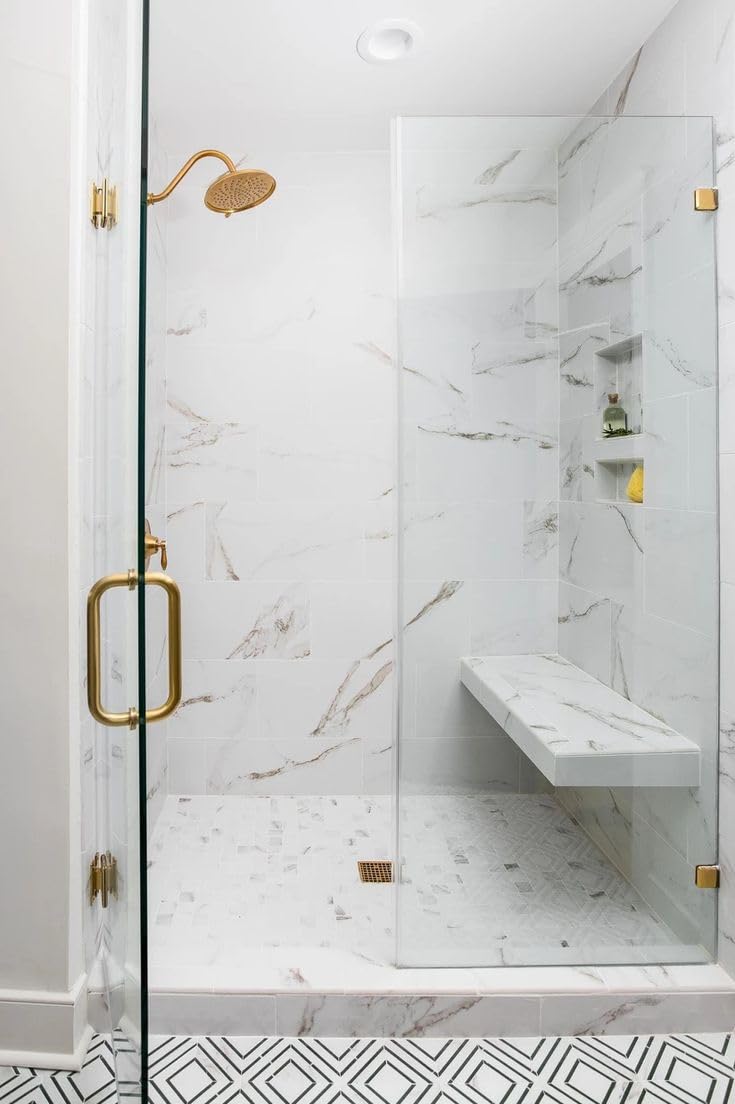 8 inch Glass Shower Door Handle Back to Back Frameless Shower Doors Pull Handle Stainless Steel for 1/4" to 1/2" Thickness Glass - Brushed Gold 8 inch Pull Handle