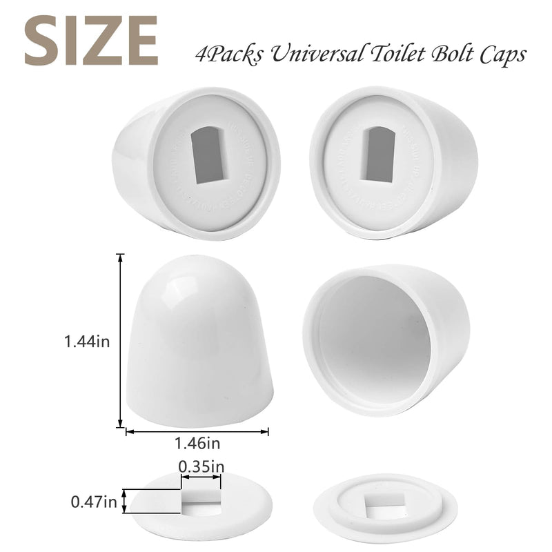 2Packs Ceramic Gold Birds Toilet Bolt Caps & 4Packs Universal Toilet Bolt Covers, Bathroom Decorative Toilet Floor Screw Cover Caps Easy Installation