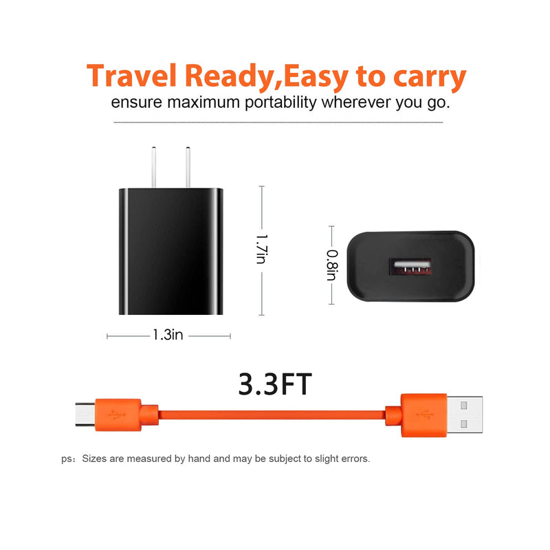 Fast Charger Charging Cable Power Cord Wire Compatible for Ring Enabled Video Doorbell (Released in 2020) 2/3/3 Plus/ 4, Peephole Cam, Doorbell Pro, Camera Battery Replacement charger (Orange) - NewNest Australia