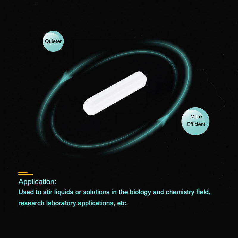 MECCANIXITY Magnetic Stirrer Mixer Stir Bar Rod 35mm(1.38") x8mm Cylinder Shape PTFE Coating Magnet White for Laboratory 24Pcs 24