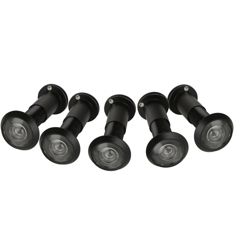 4 Pack Door Viewer Peephole 200-Degree Door Viewer with 16mm/0.63inch Drill Bit for 1-1/2" to 2-3/8" Doors Zinc Alloy Peephole for Front Door with Heavy Duty Privacy Cover, Black