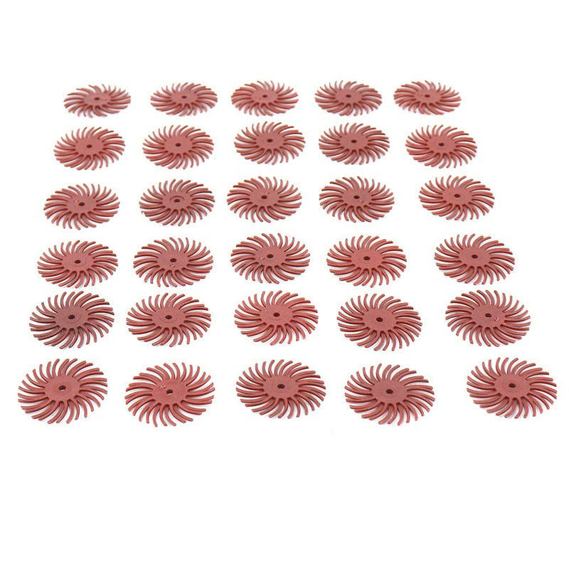 30Pcs 1 inch Bristle Disc Kit with 3Pcs 2.35mm / 3mm Shank Mandrels for Rotary Tools,25mm Detail Abrasive Wheel Radial Bristle Buffing Wheel for Jewelry Wood Metal Polishing 220 Grit 220GRIT