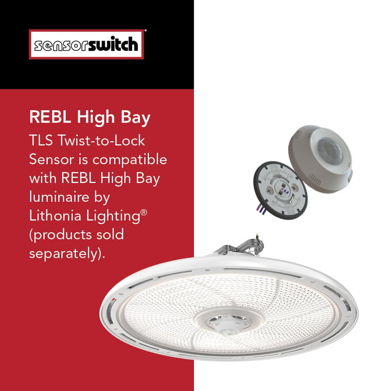 Sensor Switch Twist-to-Lock Motion Sensor, Easy to Install Daylight and Motion Detector for Lithonia Lighting Compact Pro Family Luminaires, Photocell and PIR Detection IP66 Rated, White (TLS WH) Sensor (White)
