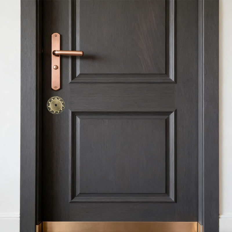 Round Wave Zinc Alloy Door Hole Cover Plate 2 5/16 Inch Diameter Deadbolt Cover with Screws for Hole Filling Decoration (Bronze) Bronze