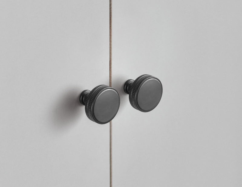 Goo-Ki Matte Black Drawer Knobs Zinc Alloy Kitchen Hardware - 6 Pack Modern Black Single Screw/Hole Bar Cabinet Pulls Handles 1.26 Inches