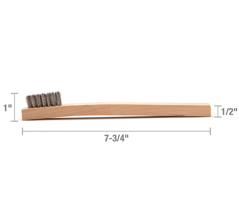 Steelman Stainless Steel 1200-Bristle Count Wire Brush for Mechanics and Painters, Removes Rust and Paint from Metals, Wood Handle, 10 Pack 1200 Bristle Count Wire Brush-10 pack