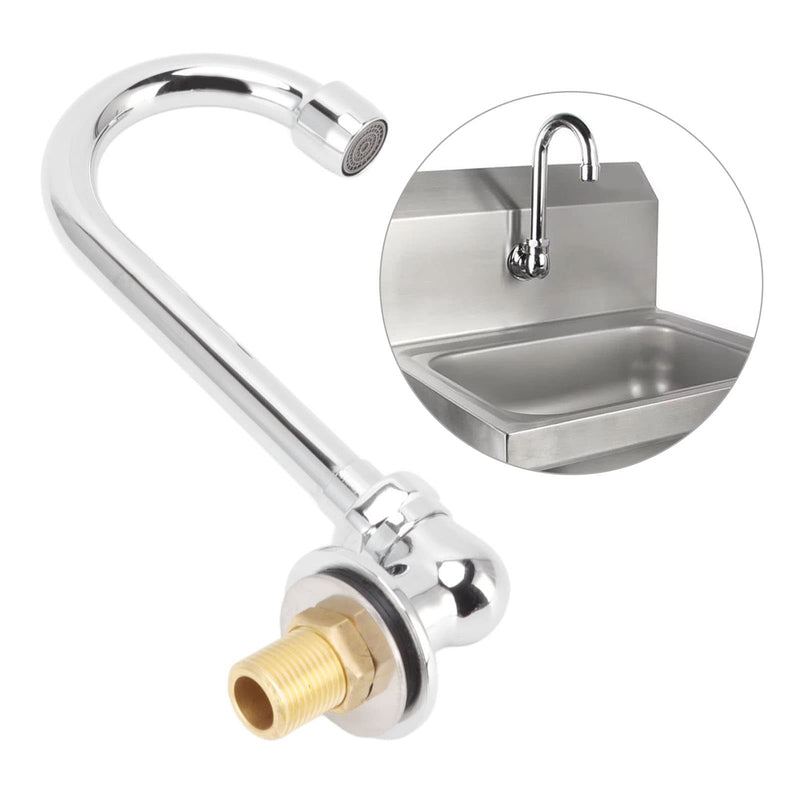 Foot Pedal Faucet, Stainless Steel G12 Thread Wall Mounted Knee Valve Basin Tap Valve Bathroom Basin Faucet Set for Hospital Medical Laboratory