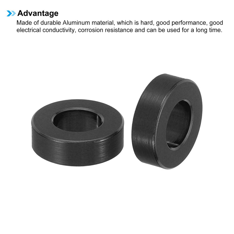 PATIKIL M8 Aluminum Spacer, 8 Pcs Metal Spacers Aluminum 8.2mm ID x 16mm OD x 5mm L Aluminum Spacer Screw Standoff Round for 1/3in or M8 Screw Bolts, Black