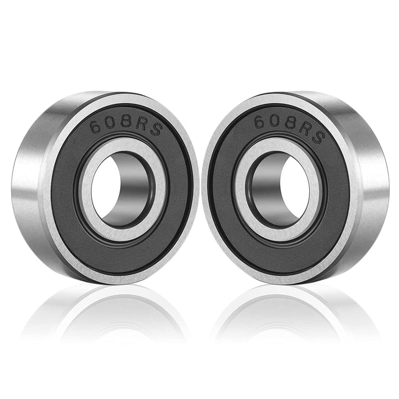 SHKI 20 Pcs 608 2RS Ball Bearings – Bearing Steel and Double Rubber Sealed Miniature Deep Groove Ball Bearings (8mm x 22mm x 7mm) (608 2RS) 608RS