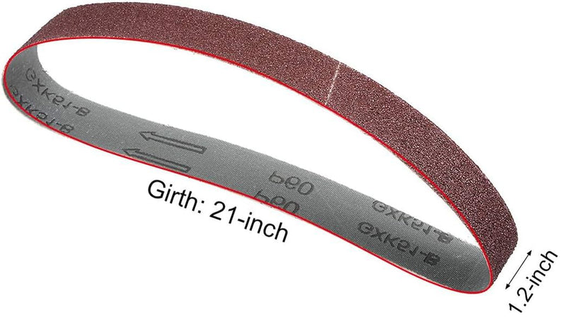 1-1/8" x 21 Inch Sanding Belt for Finishing Metal Drywall Polishing Sharpening 60 Grit 3pcs 3pcs 60 Grit