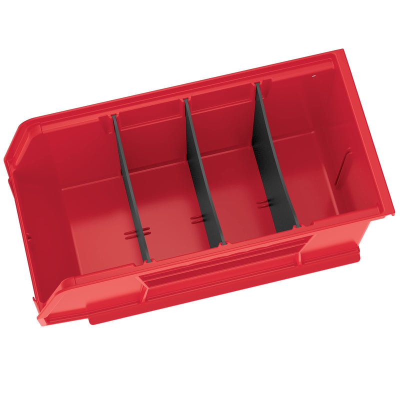 Akro-Mils 30230 AkroBins Plastic Storage Bins, Space-Saving Stackable Bins, Garage Organization Bins, Pantry Organization, Craft Storage, 11-Inch x 5-Inch x 5-Inch, Red, 12-Pack Containers