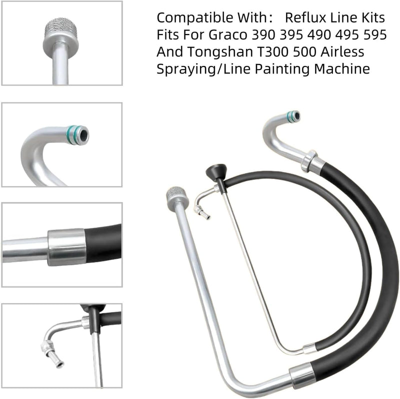 Suction Hose/Reflux Line Kit+235014 Valve Fits Graco 390/395/490/495/595