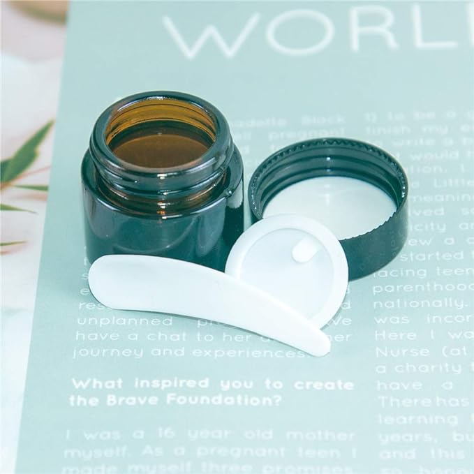 Use 10 amber round glass cans, lining and black lid to store your cosmetics, such as eye shadow, eye cream, emulsion, powder, cosmetic containers, 10 ml - NewNest Australia