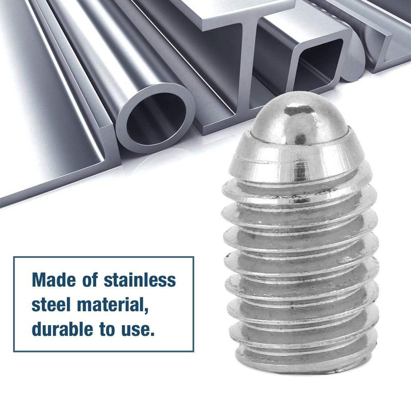 Jadeshay 20Pcs M8 Hex Socket Spring Ball Plungers 8 * 10 mm, Durable Stainless Steel Precision Threaded Push Fit Insert Screws for Lubrication and Pneumatic Tools