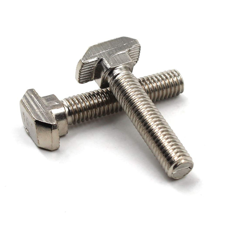T Bolt Set Screw Bolt Fastener Tool for T-Slotted Aluminum Extrusion Nickel Plated Carbon Steel 20 Series M5x10mm 30PCS M5X10