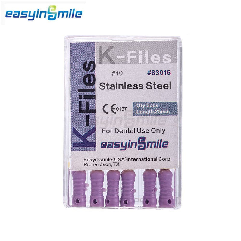 Dental 5 Boxes Endodontic Root Canal Hand K Files Stainless Steel Endo Root Canal Files (10#) 10#
