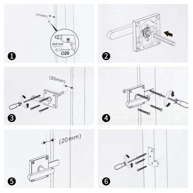 Gate Latch Heavy Duty for Wooden Fence, Left Inswing Aluminum Double Side Swinging Door Latch Gate Hardware (Black Finish)