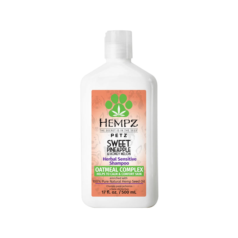 Hempz Petz, Dog Shampoo, Sweet Pineapple & Honey Melon Herbal Sensitive Shampoo, Soothing Oatmeal Complex,17 oz. - PawsPlanet Australia