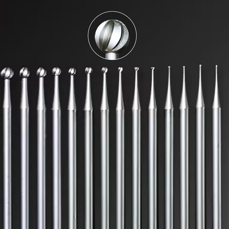 24 Pcs Round Ball Burr - 3/32'' Shank Ball Shape Jewelry Cutting Burs Lapidary Carving/Engraving Tools
