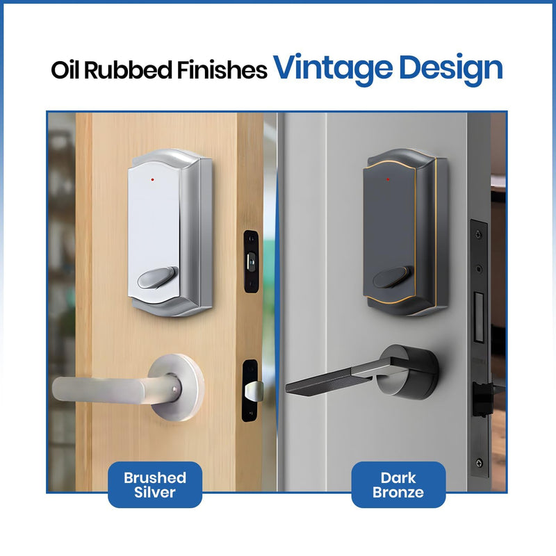 Smart Remote Door Lock for Existing Deadbolt - Installs in 30 Seconds - Enjoy Automatic Keyless Entry with Tool Free Installation - Includes Conversion Kit and Two Wireless Remotes (Bronze)