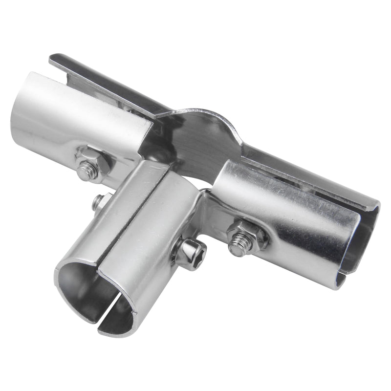 2 Sets 1inch,4 way Pipe Clamp, 4-way Metal Connectors, for 4-Way Pipe Clamp end Rail Clamps (for 1" or 25MM OD, Silver) 1inch 4 way pipe clamp