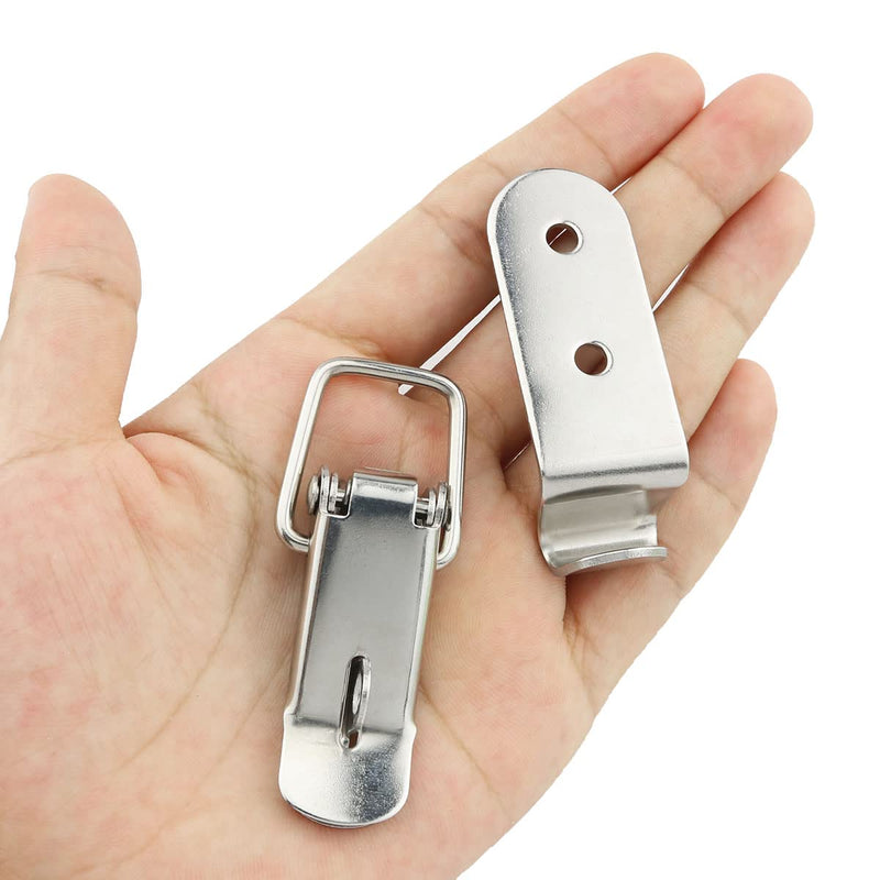 4PCS Stainless Steel 90-Degree Tool Box Hood Locks Latches, Tool Box Hasps, Cabinet Trunk Trailer Tool Box Door Hood Locks Latches, Closet Case Box Chest Barn Crate Hasps Latches