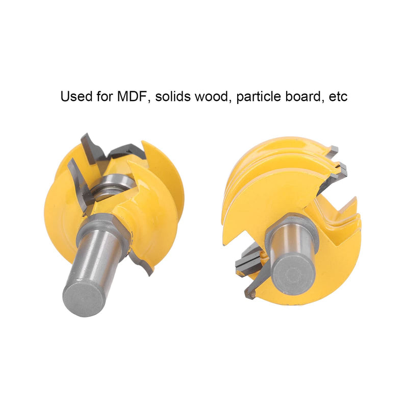 Entry Door Router Bit , Longer Service Life Adjustable Cabinet Routers Bits 2Pcs/Set Sharper Cutting for Plywood
