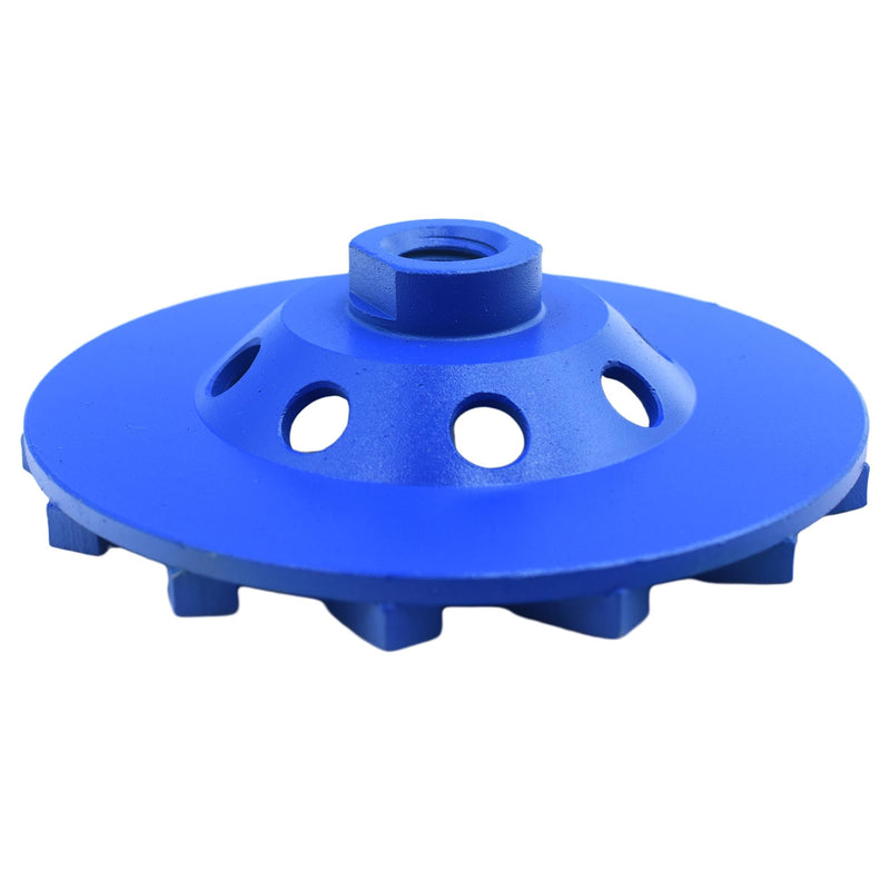 5 in.x5/8-11 in. Plate 14 Segments Turbo Shape Diamond Grinding Cup Wheel for Concrete and Stone (5 Inch 5/8"-11 Threaded) 5 Inch 5/8"-11 Threaded