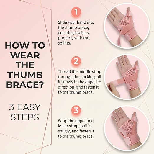 New Upgraded Thumb Splint for Right & Left Hand, Reversible Thumb Brace for Arthritis Pain And Support, Thumb Stabilizer for Sprains, Tendonitis Relief, One Size Fits Any Hand (Pink) Pink - NewNest Australia
