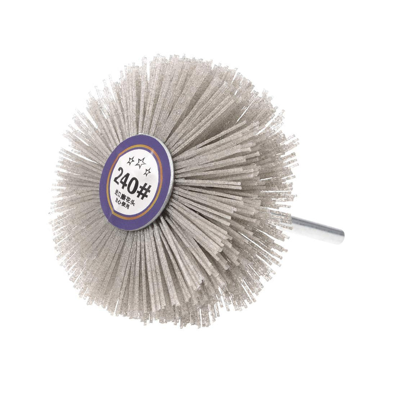 uxcell Nylon Wheel Brush 240 Grits Abrasive Grinding Head with 6mm Threaded Shank 2 Pcs 240 Grit