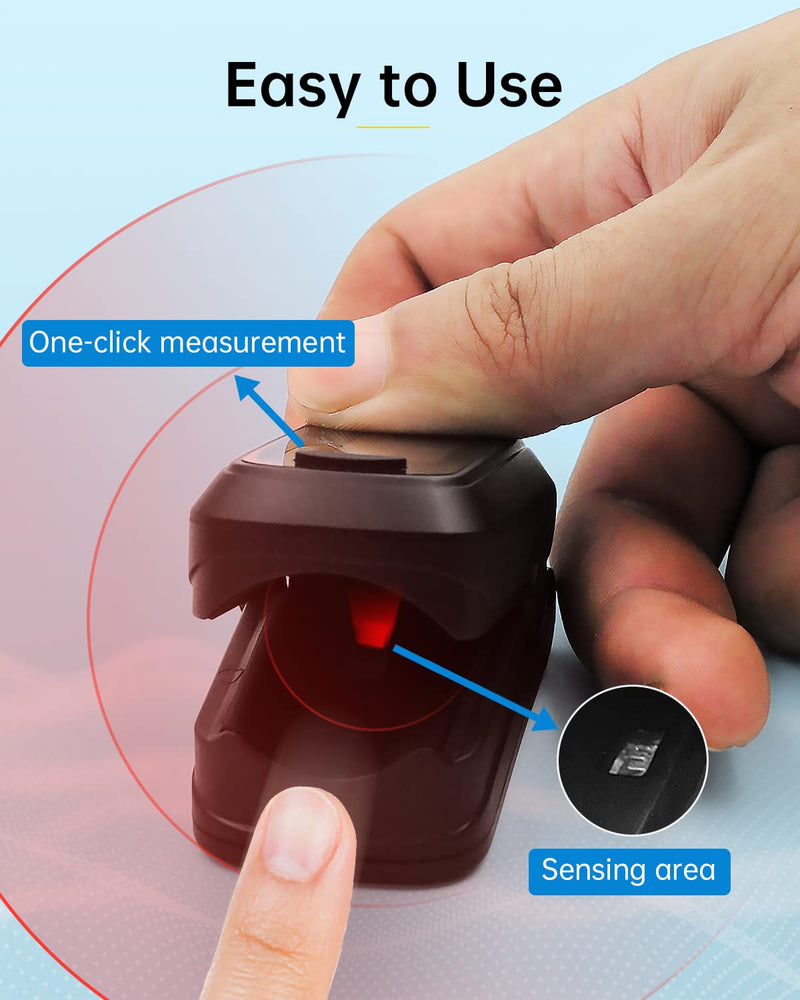 Fingertip Pulse Oximeter Blood Oxygen Monitor Pulse Ox, Heart Rate and Fast Spo2 Reading Oxygen Meter with OLED Screen Included Batteries and Lanyard Black